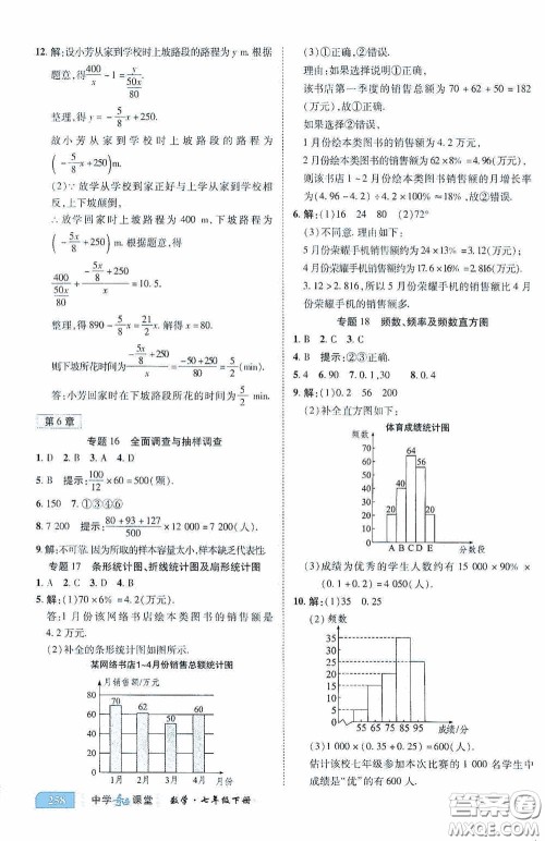 世纪英才中学奇迹课堂2020期末专题总复习七年级数学下册浙教版教材答案