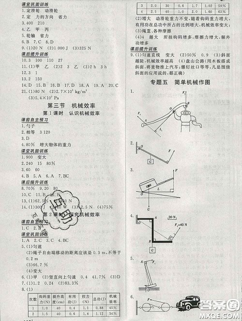 2020新版标准课堂作业八年级物理下册人教版参考答案