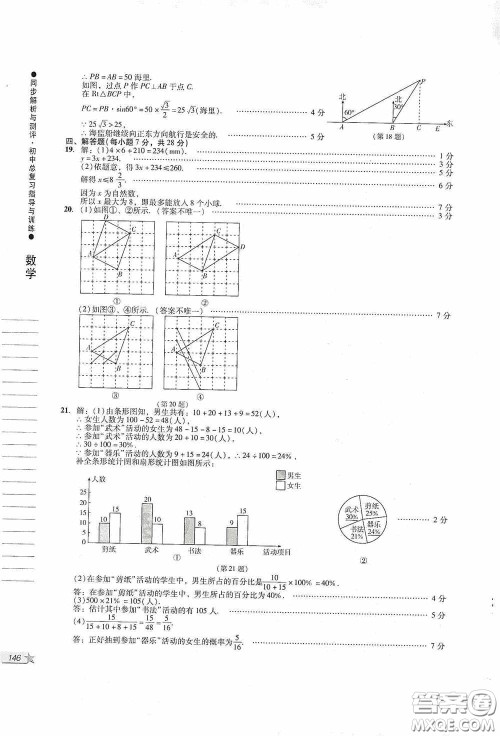 人民教育出版社2020同步解析与测评初中总复习指导与训练数学答案