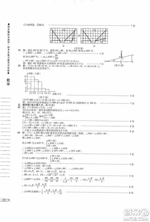 人民教育出版社2020同步解析与测评初中总复习指导与训练数学答案 人民教育出版社2020同步解析与测评初中总复习指导与训练数学答案