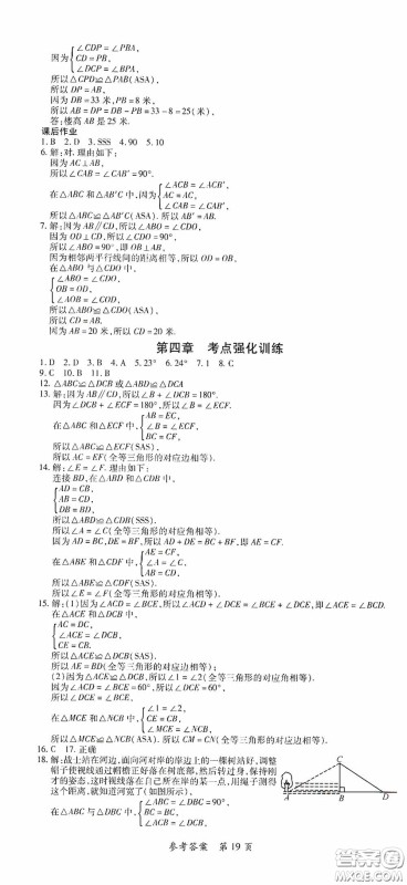 新疆青少年出版社2020高效课堂七年级数学下册北师大版答案