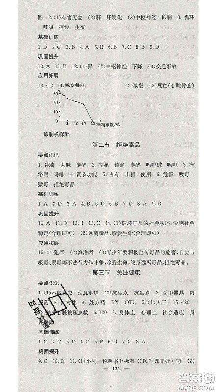 四川大学出版社2020春名校课堂内外八年级生物下册苏教版答案