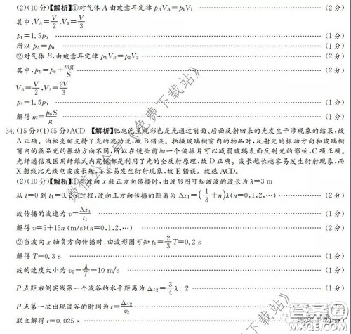 广西2020届高中毕业班第一次适应性测试理科综合试题及答案