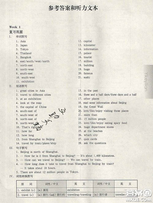 2020新版华东师大版一课一练六年级英语第二学期N版增强版答案 2020新版华东师大版一课一练六年级英语第二学期N版增强版答案