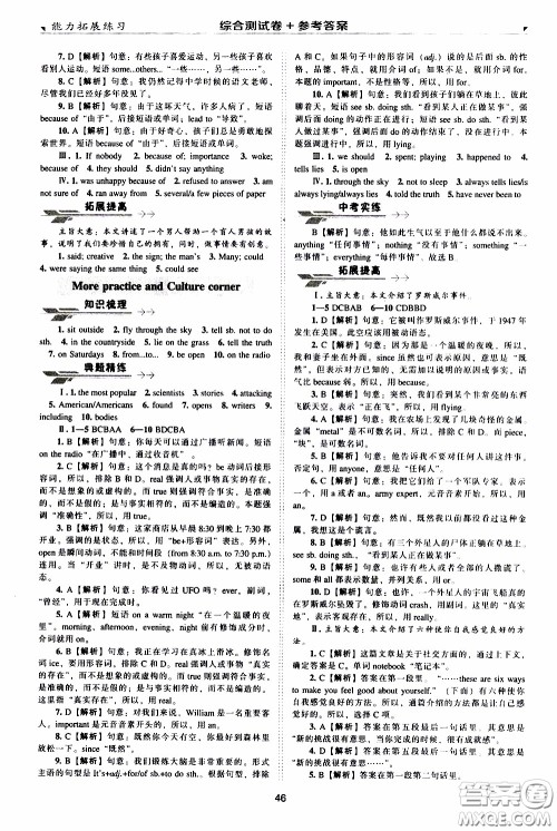 2020年能力拓展练习八年级下册英语牛津英语版参考答案 2020年能力拓展练习八年级下册英语牛津英语版参考答案