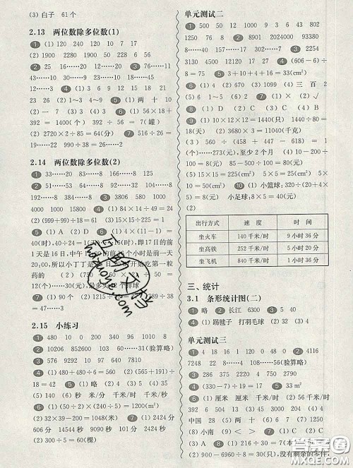 2020新版华东师大版一课一练三年级数学第二学期答案 2020新版华东师大版一课一练三年级数学第二学期答案