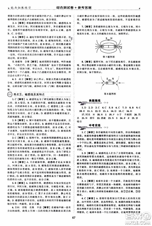 2020年能力拓展练习九年级下册物理人教版参考答案