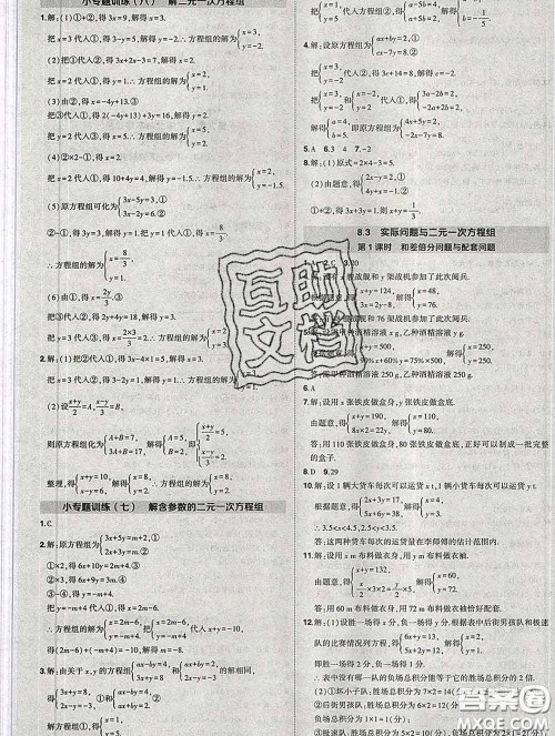 状元成才路2020春创优作业七年级数学下册人教版答案