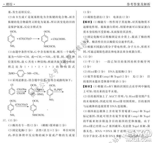 河北衡水中学2020届全国高三第二次联合考试理综答案 河北衡水中学2020届全国高三第二次联合考试理综答案