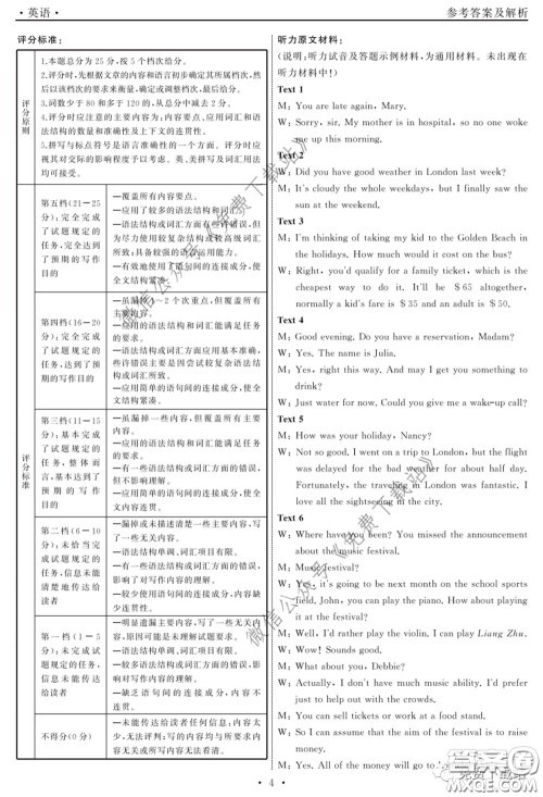 河北衡水中学2020届全国高三第二次联合考试英语答案 河北衡水中学2020届全国高三第二次联合考试英语答案