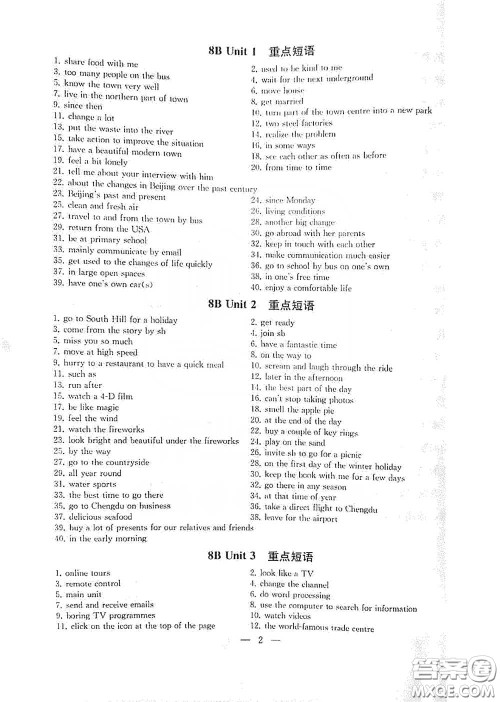 南京大学出版社2020创新优化学案八年级英语下册答案