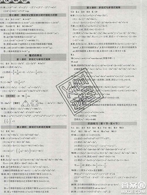 状元成才路2020春创优作业七年级数学下册北师版答案