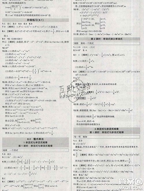 状元成才路2020春创优作业七年级数学下册沪科版答案