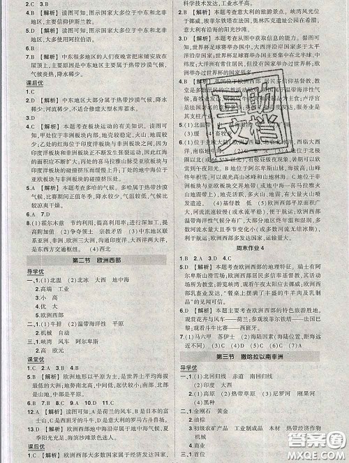 状元成才路2020春创优作业七年级地理下册人教版答案 状元成才路2020春创优作业七年级地理下册人教版答案