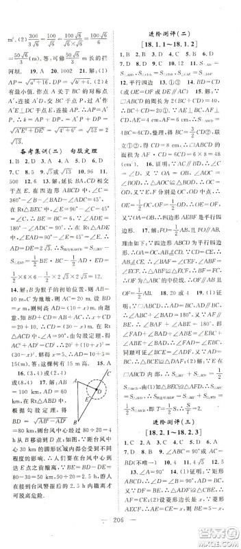 智慧万羽2020名师学案分层进阶学习法八年级数学下册答案