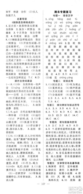 智慧万羽2020名师学案分层进阶学习法八年级语文下册答案