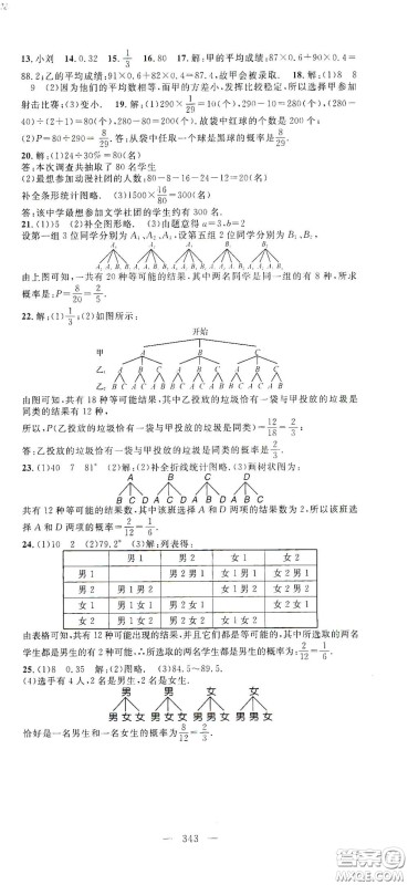 智慧万羽2020名师学案分层进阶学习法中考复习堂堂清数学答案
