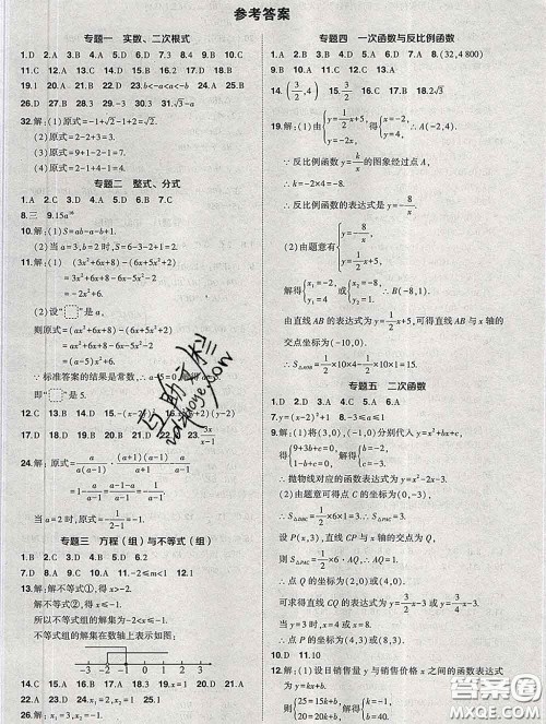 状元成才路2020春创优作业九年级数学下册沪科版答案