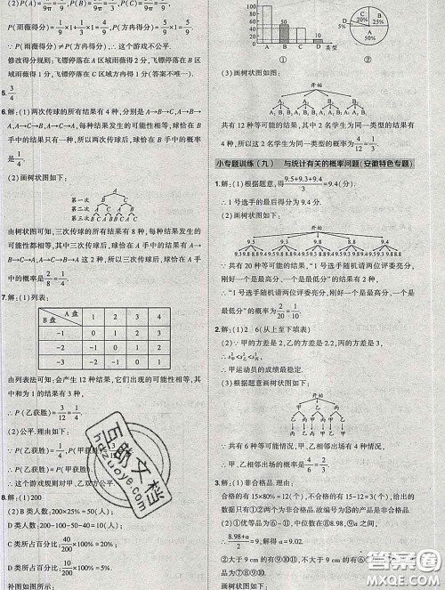 状元成才路2020春创优作业九年级数学下册沪科版答案