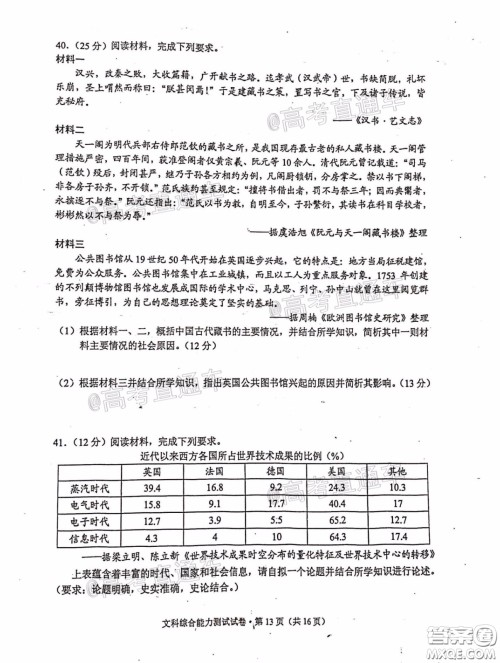 2020年云南省高中毕业班复习统一检测文科综合试题及答案 2020年云南省高中毕业班复习统一检测文科综合试题及答案
