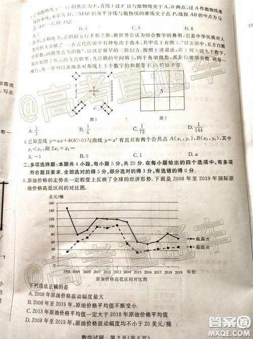 济南2020年4月高三模拟考试数学试题及答案