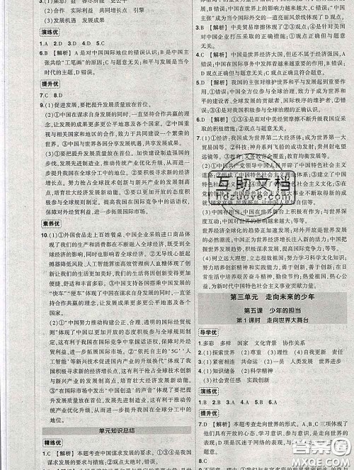 状元成才路2020春创优作业九年级道德与法治下册人教版答案 状元成才路2020春创优作业九年级道德与法治下册人教版答案