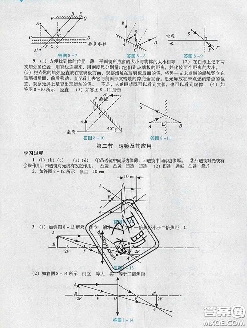 2020新版阳光学业评价九年级物理下册人教版参考答案