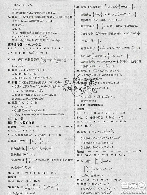 东北师范大学出版社2020春北大绿卡刷题七年级数学下册人教版答案