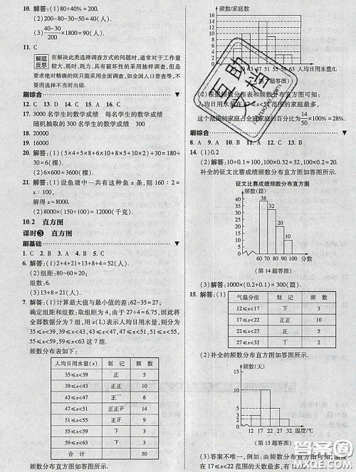 东北师范大学出版社2020春北大绿卡刷题七年级数学下册人教版答案