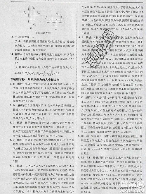 东北师范大学出版社2020春北大绿卡刷题八年级物理下册人教版答案