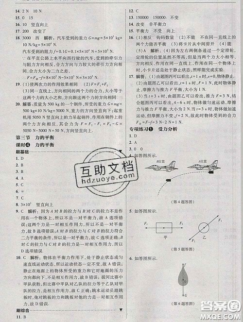 东北师范大学出版社2020春北大绿卡刷题八年级物理下册沪科版答案