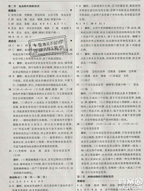 东北师范大学出版社2020春北大绿卡刷题八年级生物下册人教版答案