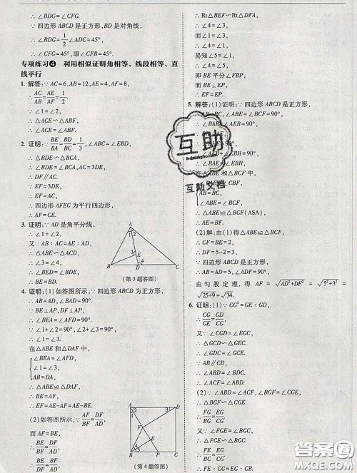 东北师范大学出版社2020春北大绿卡刷题九年级数学下册人教版答案