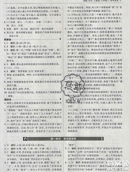 东北师范大学出版社2020春北大绿卡刷题九年级语文下册人教版答案