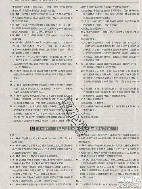 东北师范大学出版社2020春北大绿卡刷题九年级历史下册人教版答案