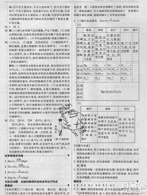 东北师范大学出版社2020春北大绿卡刷题九年级化学下册人教版答案