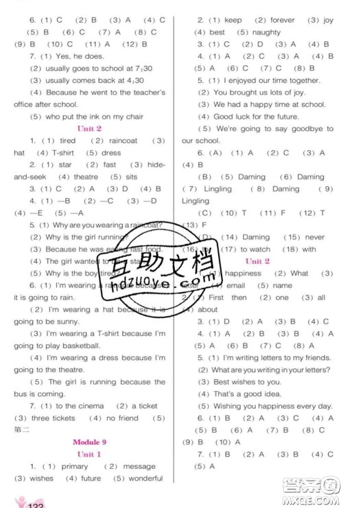 辽海出版社2020新版新课程能力培养六年级英语下册外研版三起答案