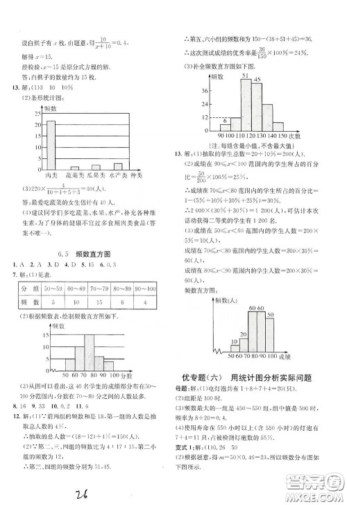 浙江工商大学出版社2020一阅优品作业本数学A本七年级下册浙教版答案