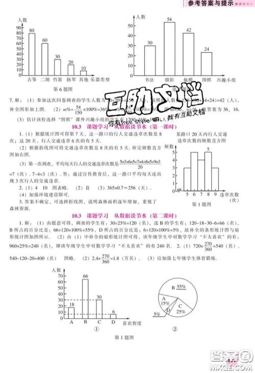 辽海出版社2020新版新课程数学能力培养七年级数学下册人教版答案