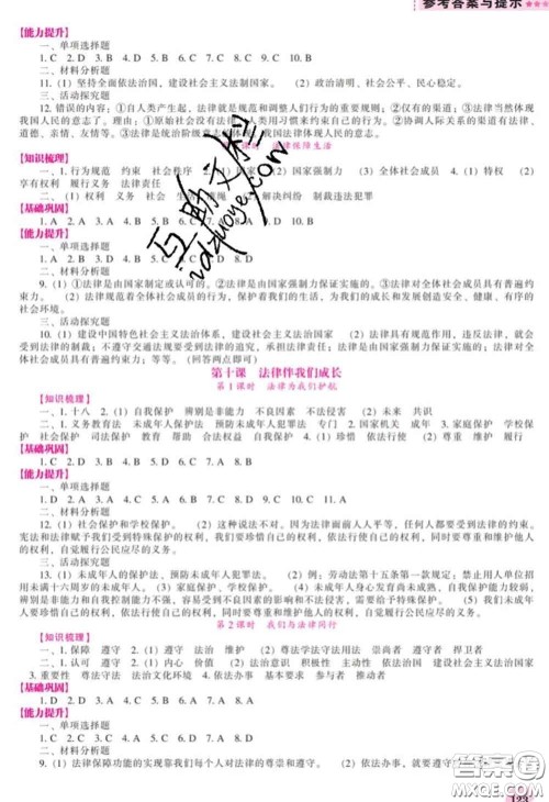 2020新版新课程道德与法治能力培养七年级道德与法治下册人教版答案 2020新版新课程道德与法治能力培养七年级道德与法治下册人教版答案