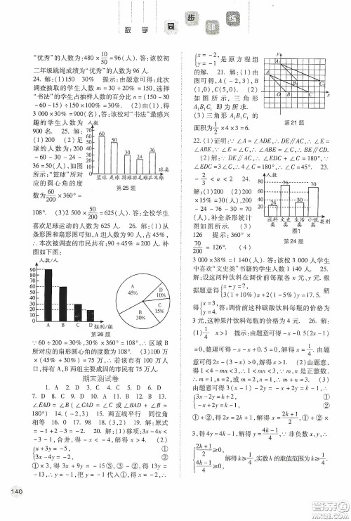 河北人民出版社2020同步训练七年级数学下册人教版答案 河北人民出版社2020同步训练七年级数学下册人教版答案