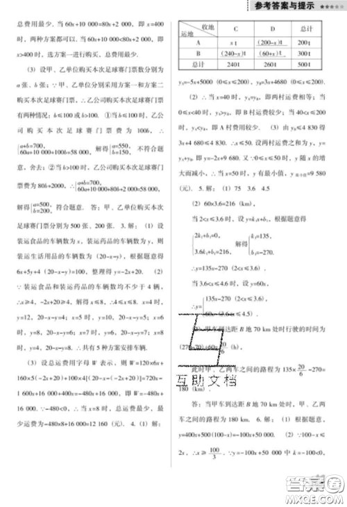 辽海出版社2020新版新课程数学能力培养八年级下册人教版D版答案