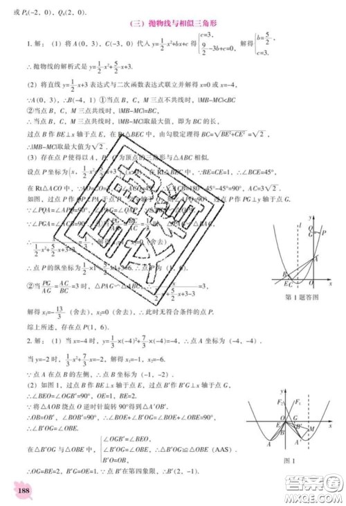 辽海出版社2020新版新课程数学能力培养九年级数学下册人教版答案