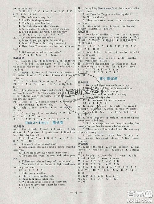 2020新版启东黄冈作业本六年级英语下册译林牛津版答案 2020新版启东黄冈作业本六年级英语下册译林牛津版答案