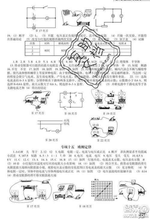 2020新版新课程物理能力培养九年级物理下册人教版D版答案