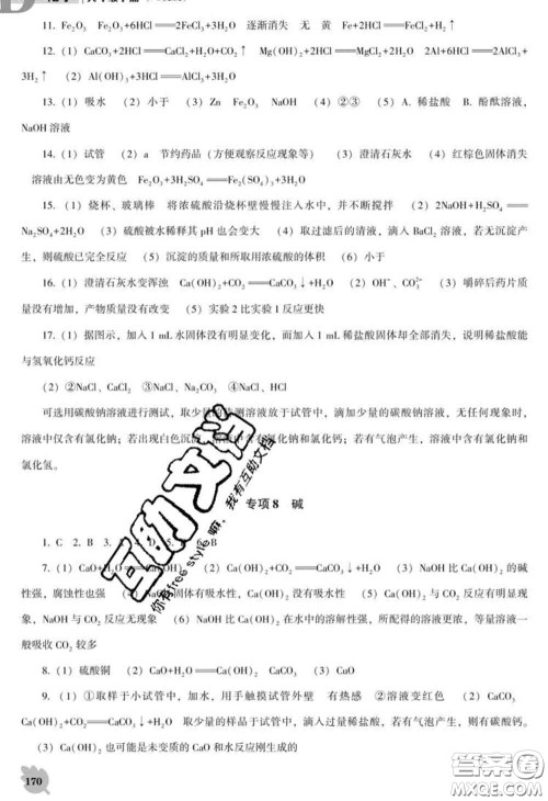 2020新版新课程化学能力培养九年级化学下册人教版D版答案