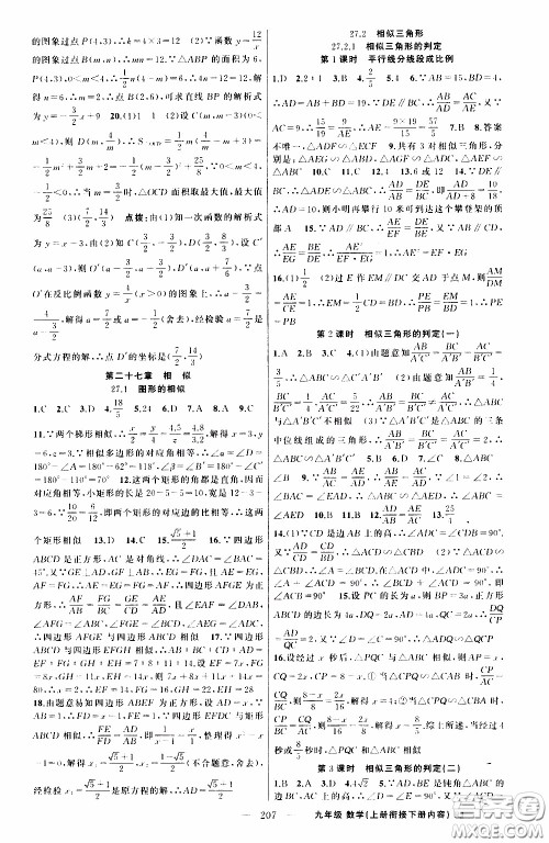 2020年学生课程精巧训练课堂创新学练测数学九年级下RJ人教版参考答案 2020年学生课程精巧训练课堂创新学练测数学九年级下RJ人教版参考答案