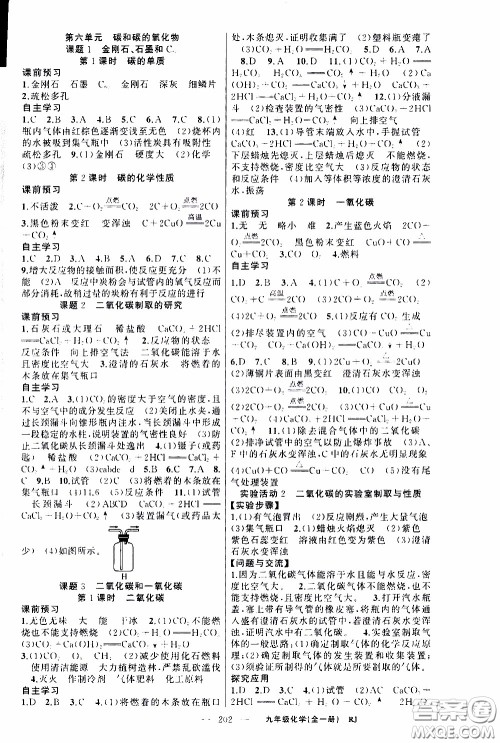 2020年学生课程精巧训练课堂创新学练测化学九年级下RJ人教版参考答案