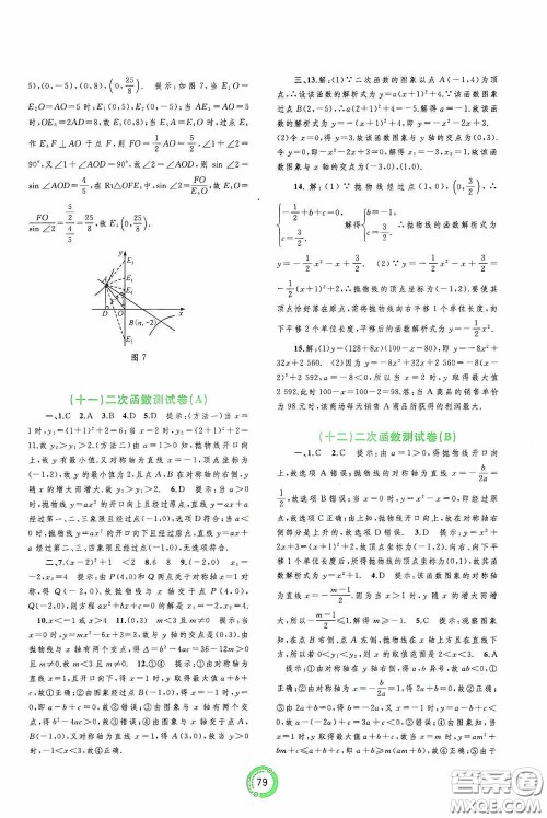 广西教育出版社2020中考先锋中考总复习配套测试卷数学课标A版答案