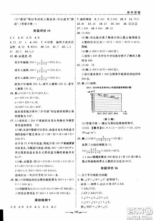 2020年新课程评价手册数学七年级下册人教版参考答案